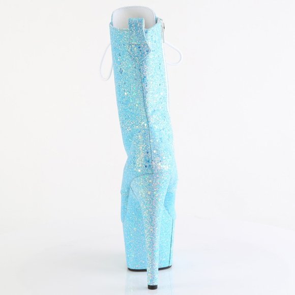 Glitter Platform Lace Up High Heel Ankle Boots - Picture 2 of 5